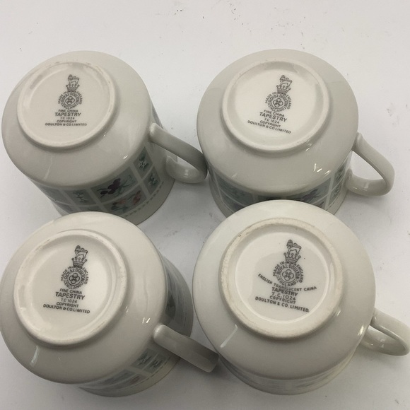 Set of Four Royal Doulton England Tapestry Cups and Saucers - Picture 9 of 11